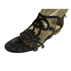 *Boden Blue Suede Open-Toe Sandals With Cutout Design - Size 37